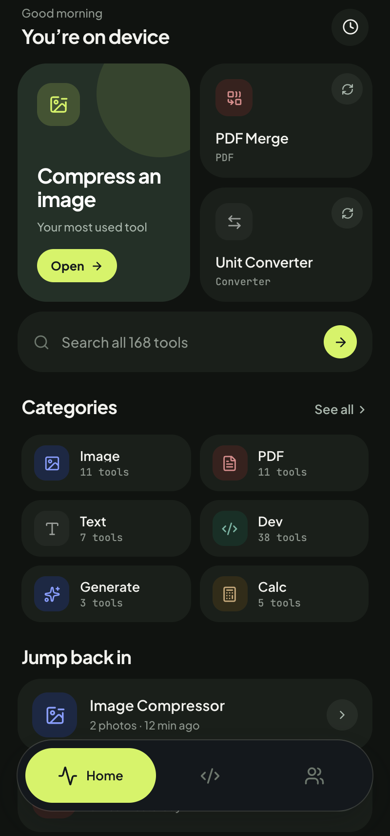 Toolshop4u home screen